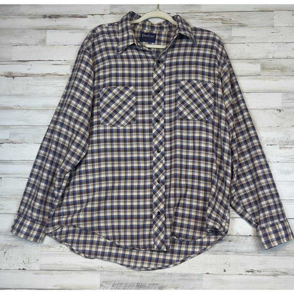 Vintage Dee Cee Plaid Work Shirt Men’s XL (READ) Button Up USA Made Cotton